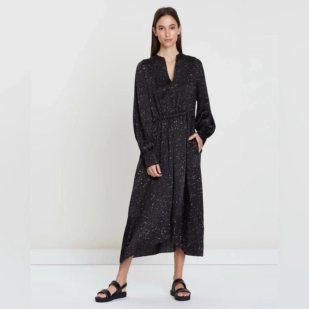 Vince Constellation print poet dress with pockets Size: XS - Picture 1 of 10
